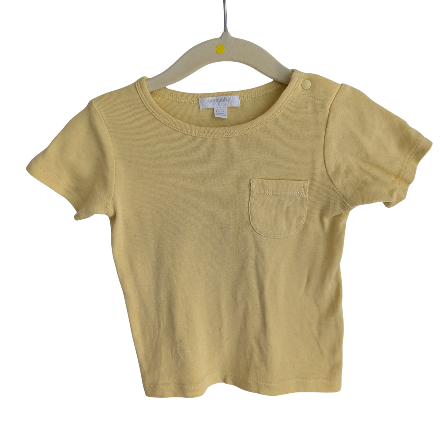 Purebaby Basic Yellow Top, Size 0