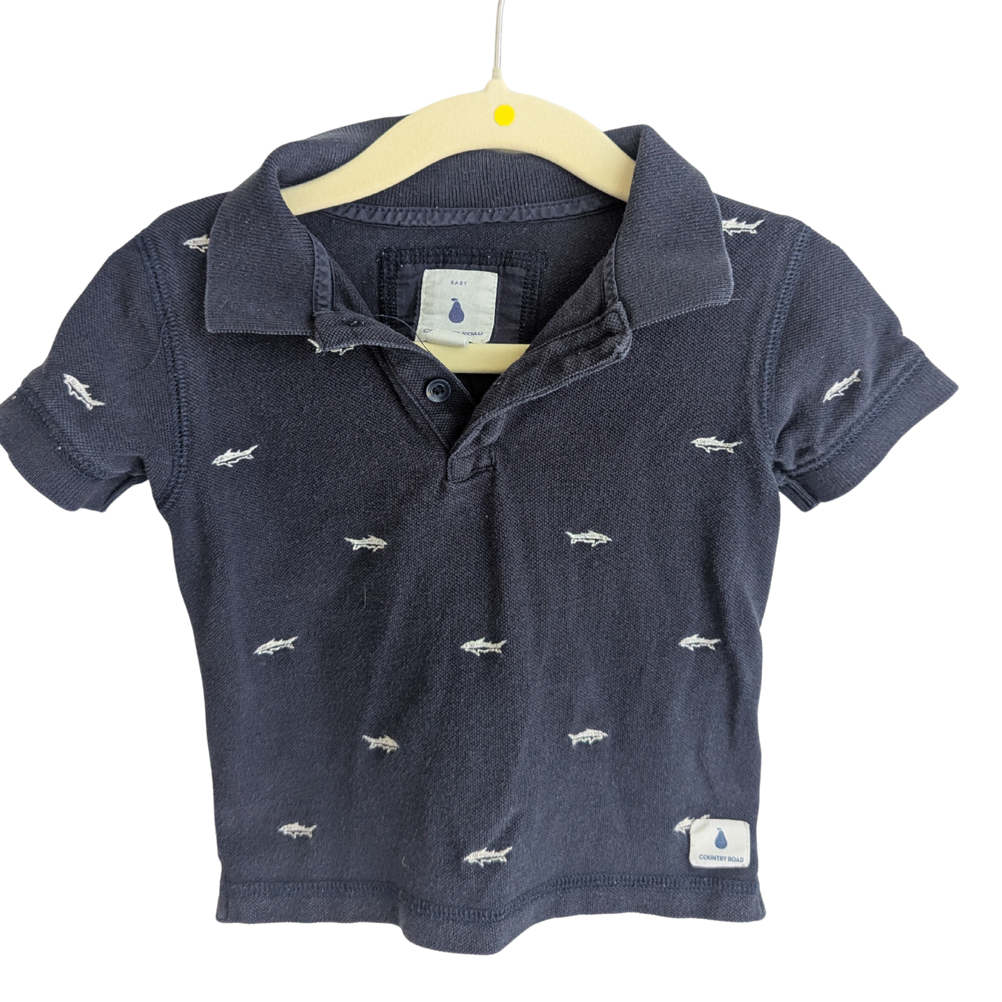 Country Road Embroided Shark Polo, Size 12-18 Months