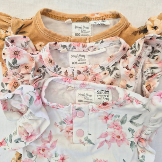 Bundle 3 x Snuggle Hunny Floral Bodysuits