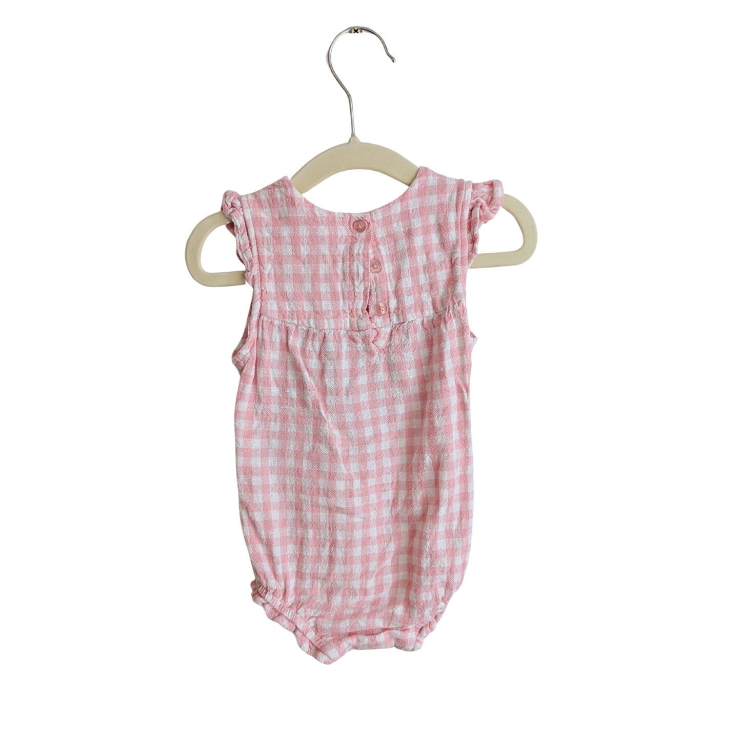 Cotton On Pink Gingham Romper, Size 00