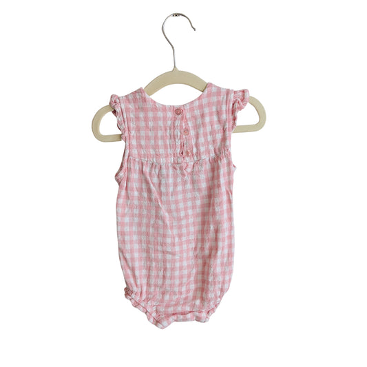 Cotton On Pink Gingham Romper, Size 00