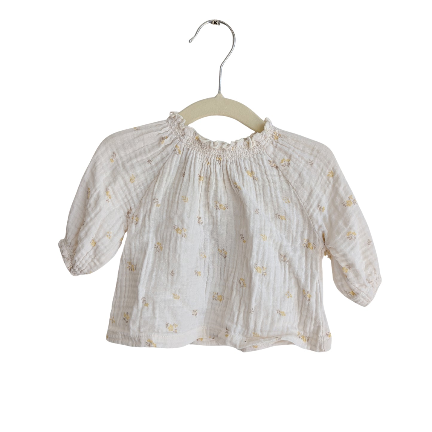 David Jones Creme Crepe Top, Size 00