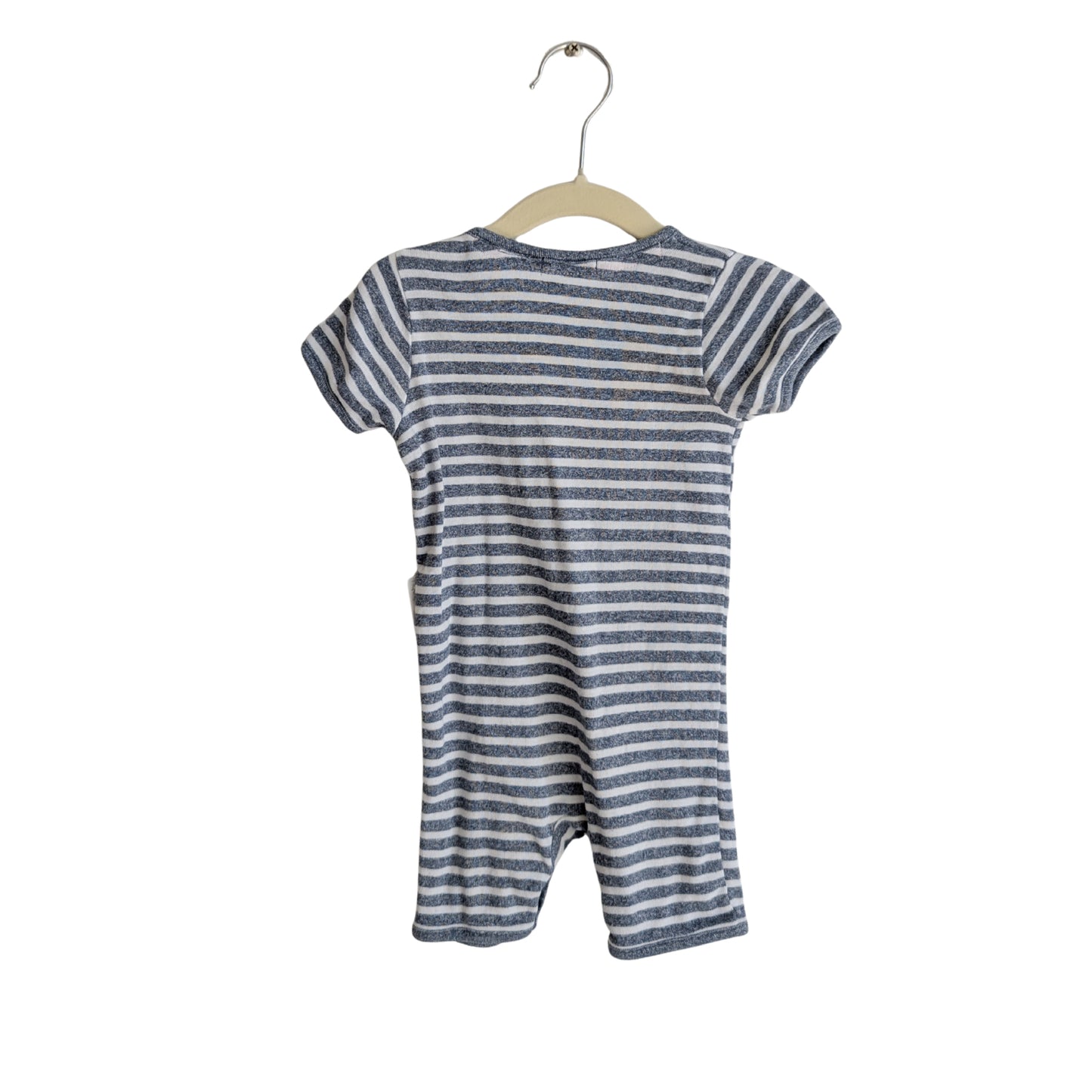 Purebaby Grey Stripe Onesie, Size 0
