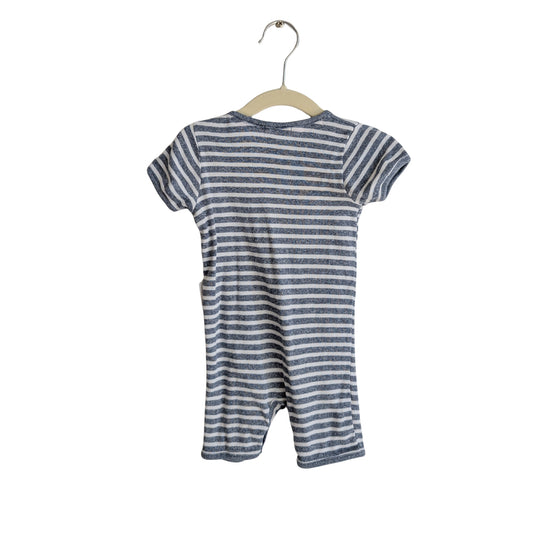 Purebaby Grey Stripe Onesie, Size 0