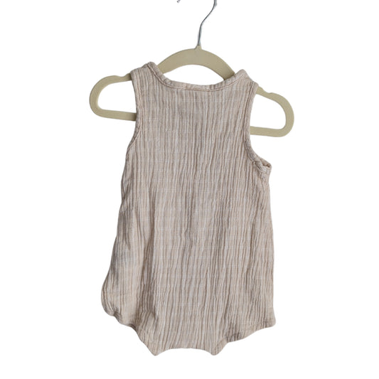 Seed Beige Crumpled Romper, Size 00