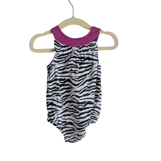 First Impressions Pink Zebra Bodysuit, Size 00