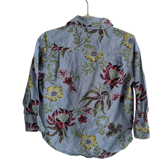 Baby Gap Floral Button Down, Size 2