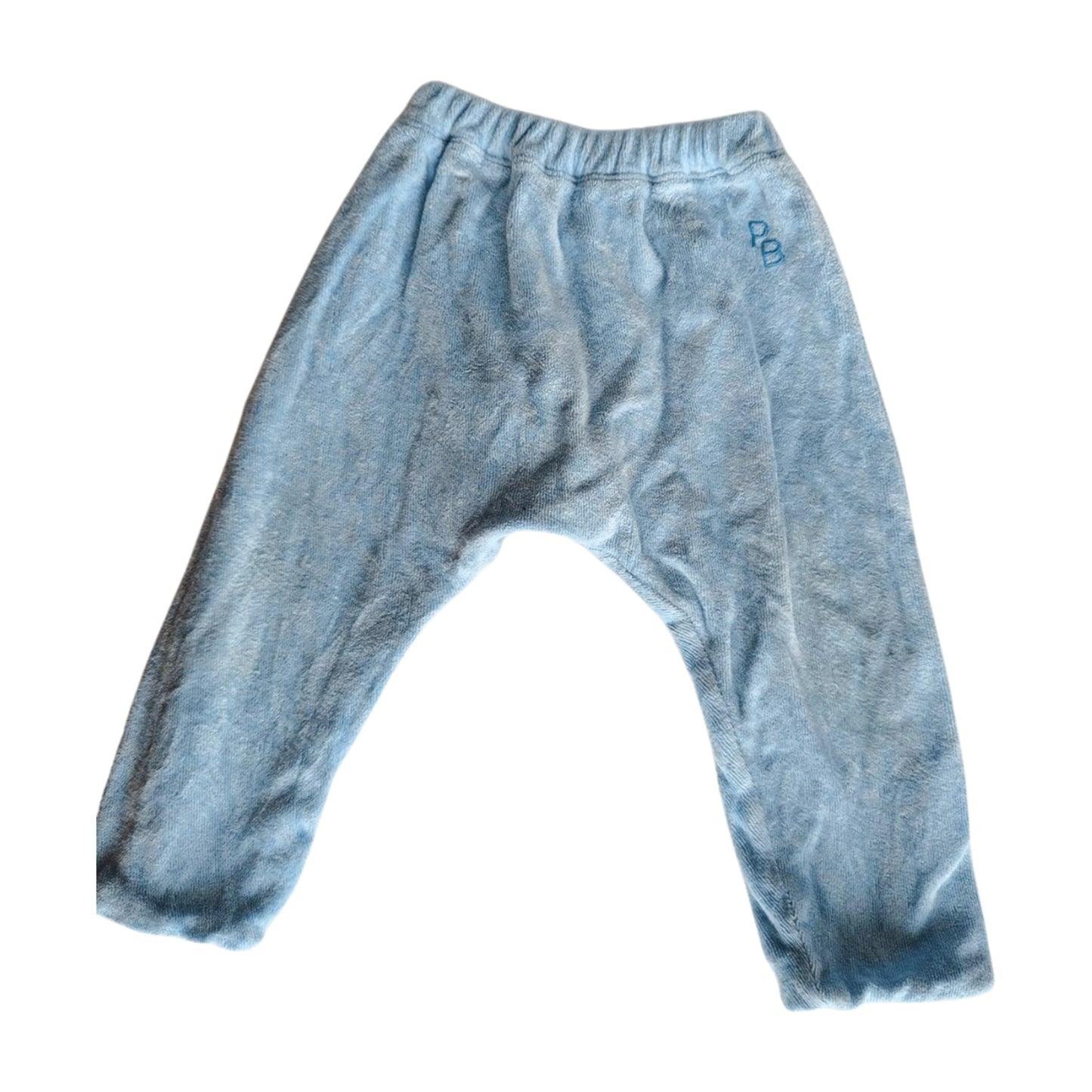 Purebaby Blue Terry Slouch Pant, Size 0