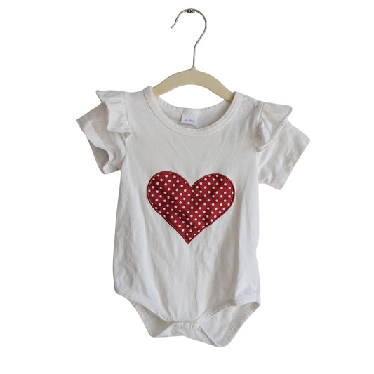 Brand Unkown Red Heart Onesie, Size 6 - 9 Months