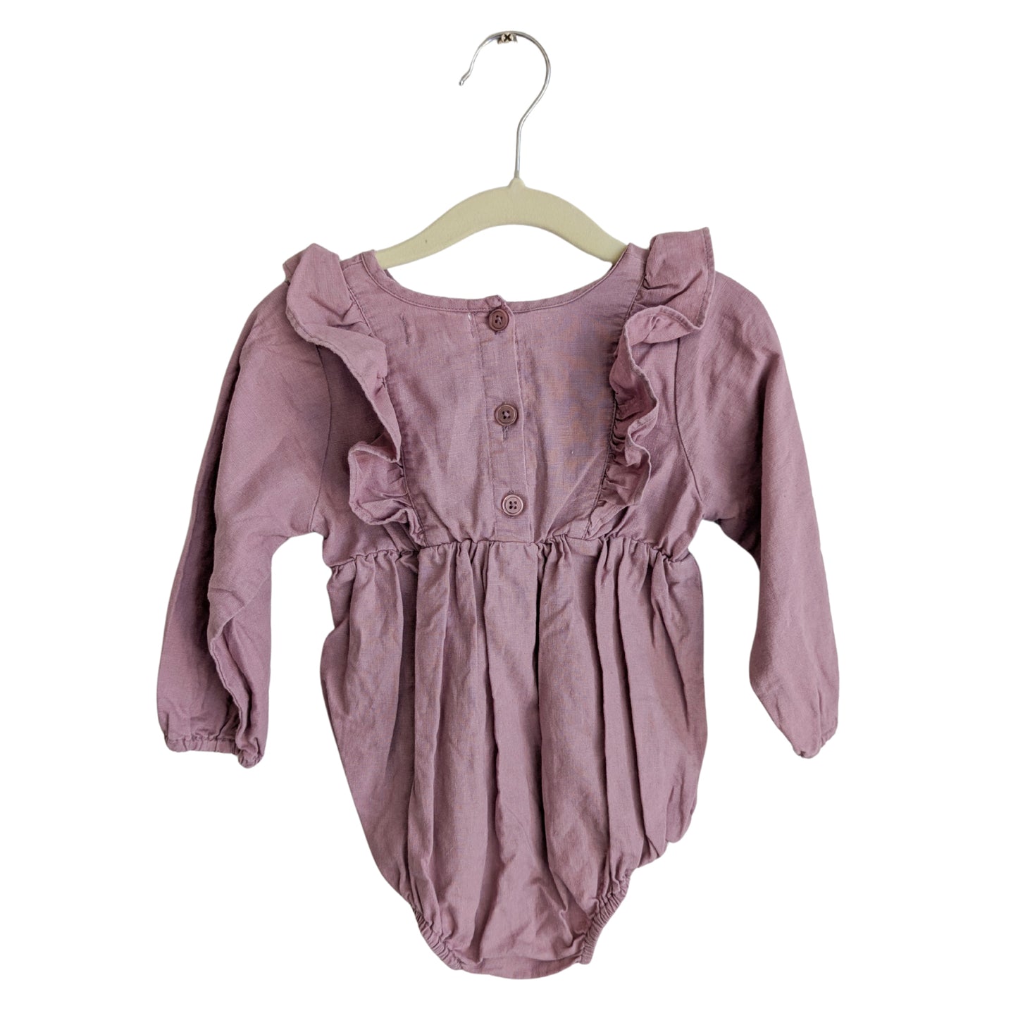 Designer Kidz Frilled Marron Romper, Size 1