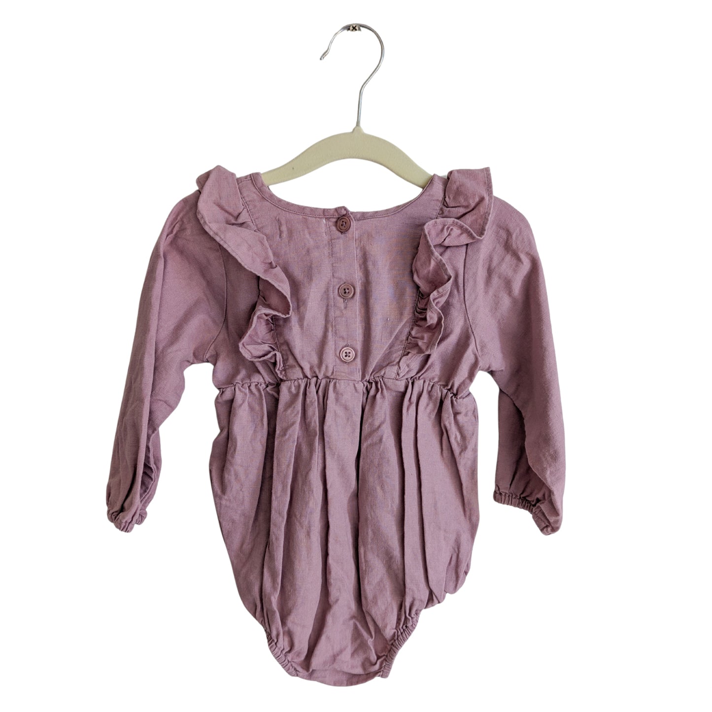 Designer Kidz Frilled Marron Romper, Size 1