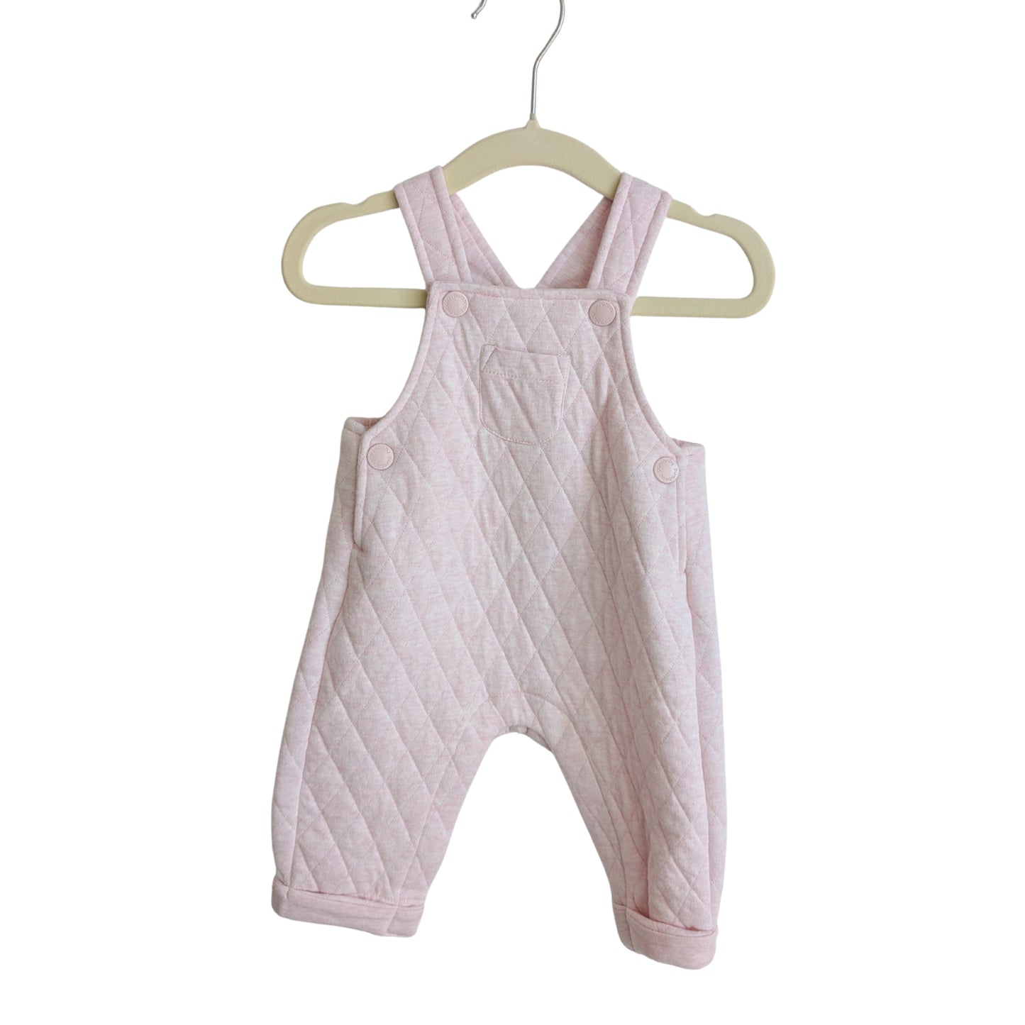 Purebaby Pink Quilted Overalls, Size 0000