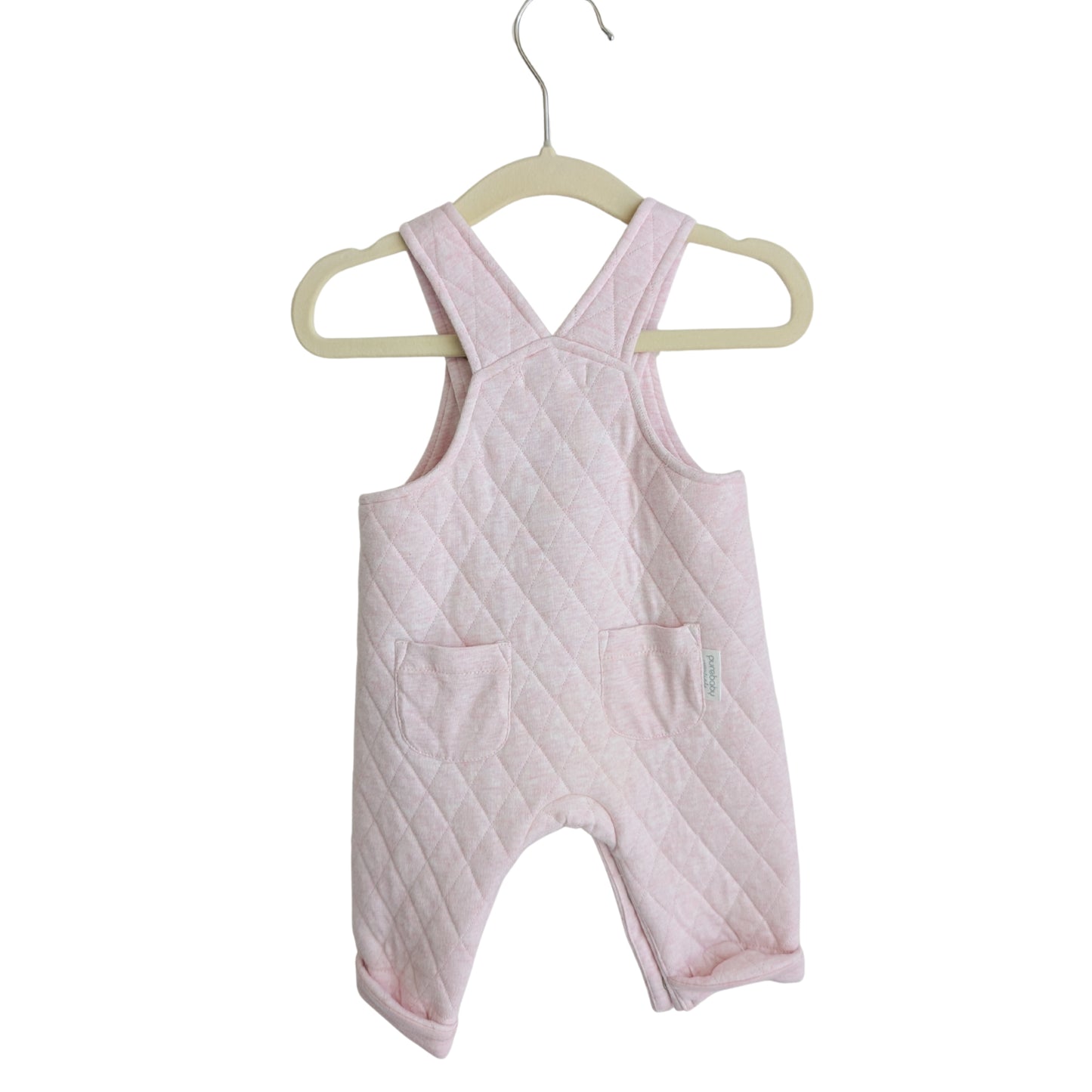 Purebaby Pink Quilted Overalls, Size 0000