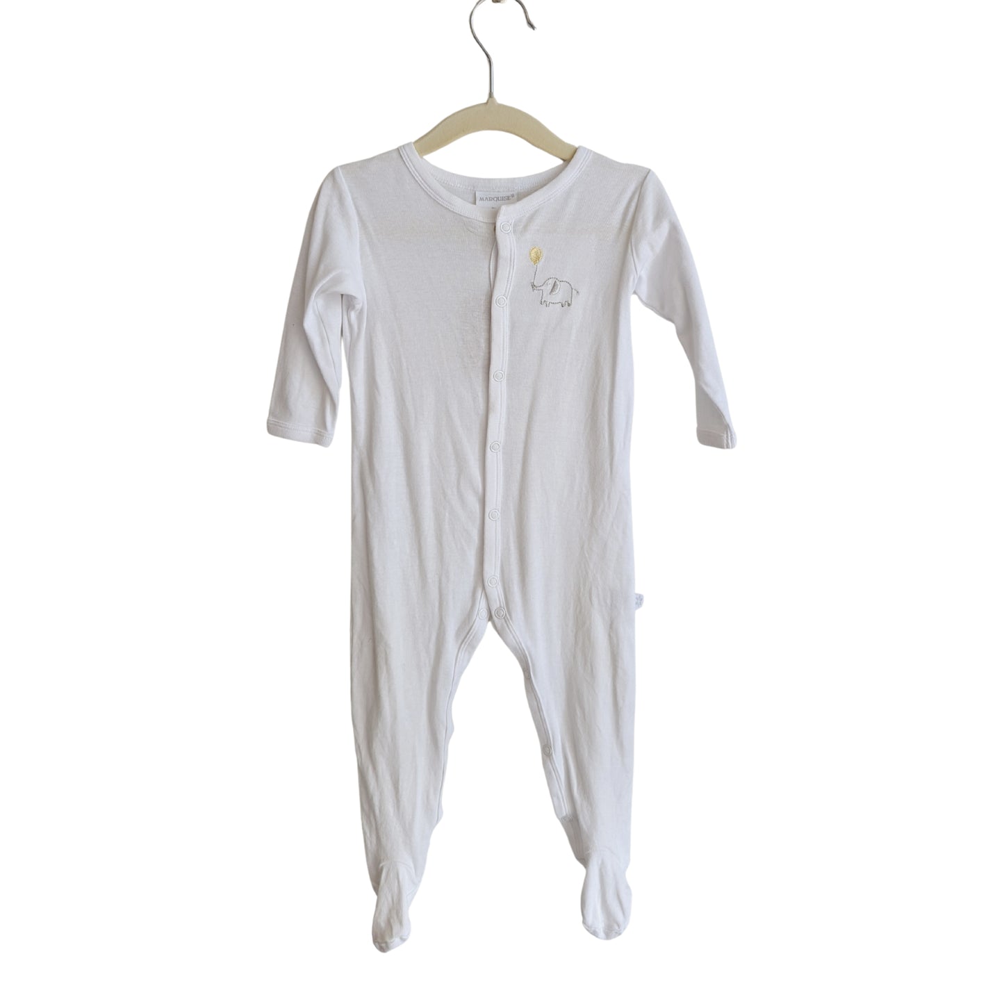 Marquise Long White Elephant Onesie, Size 0