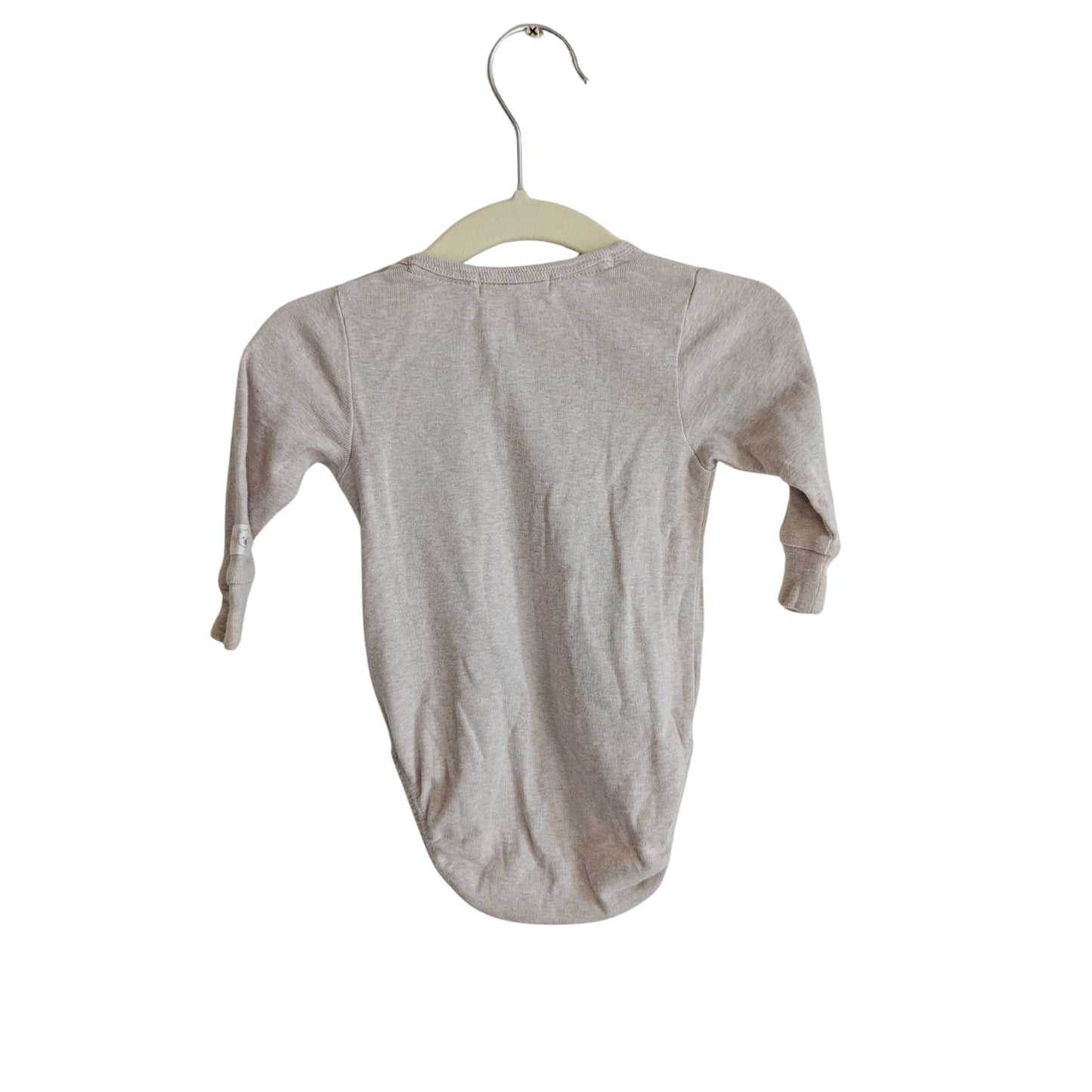 Purebaby Beige Pocket Pals Onesie, Size 00