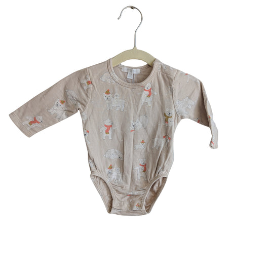 Purebaby Polar Bear Onesie, Size 00