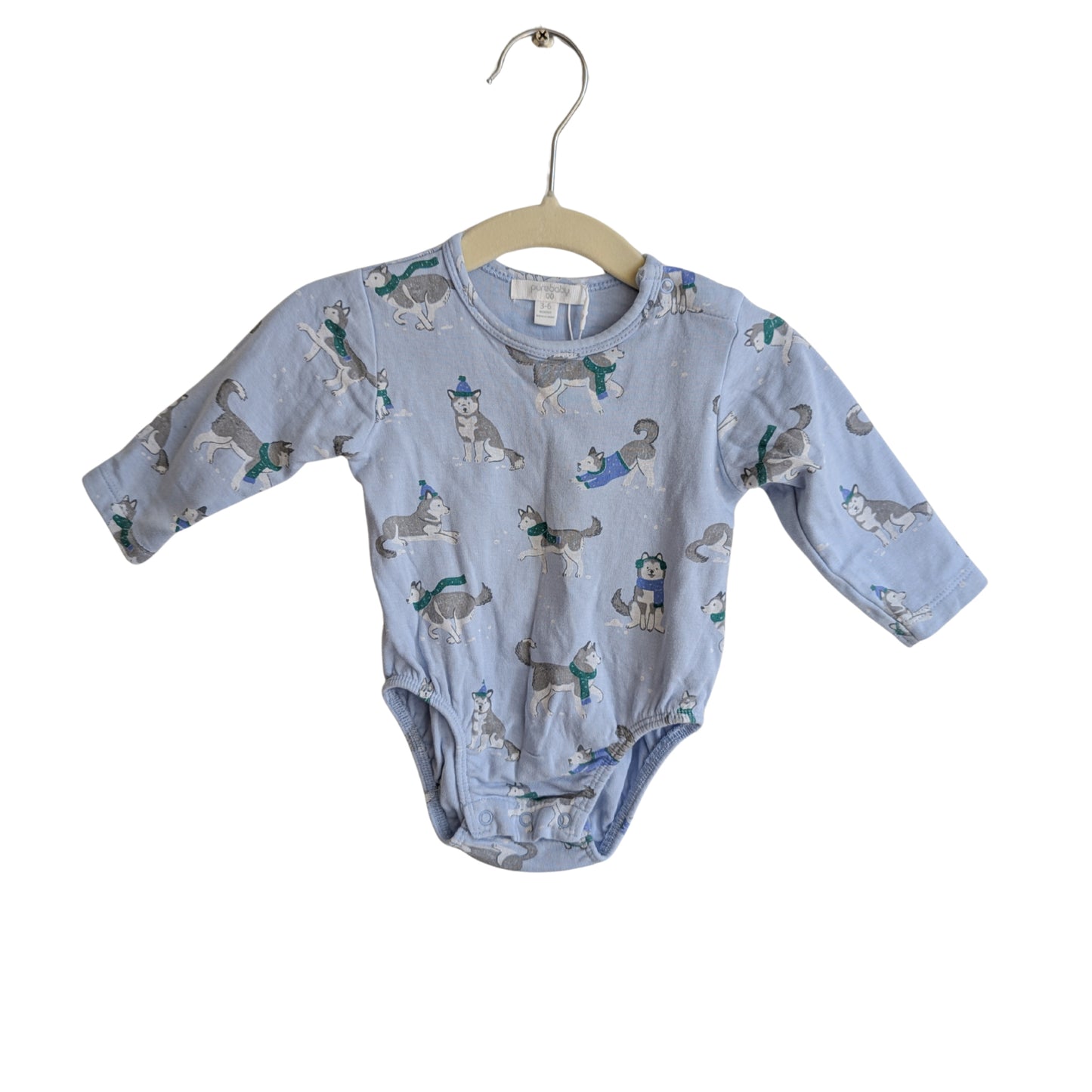 Purebaby Snow Dog Onesie, Size 00