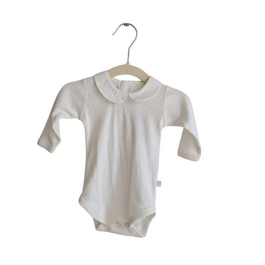 Marquise White Collared Onesie, Size 000