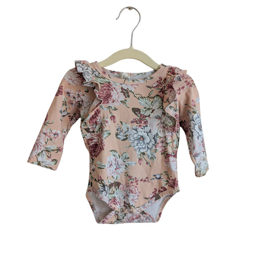 With Love For Kids Frilled Floral Onesie, Size 1