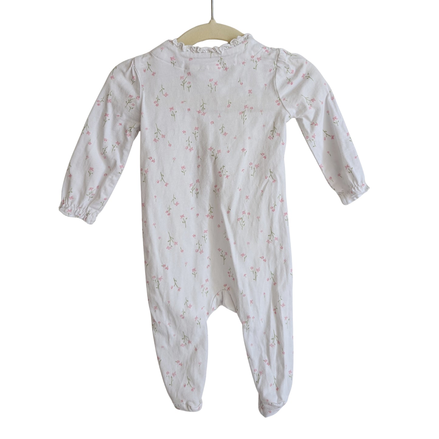 The Little White Company Frily Floral Long Bodysuit, Size 000