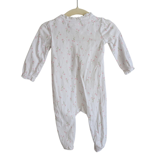 The Little White Company Frily Floral Long Bodysuit, Size 000