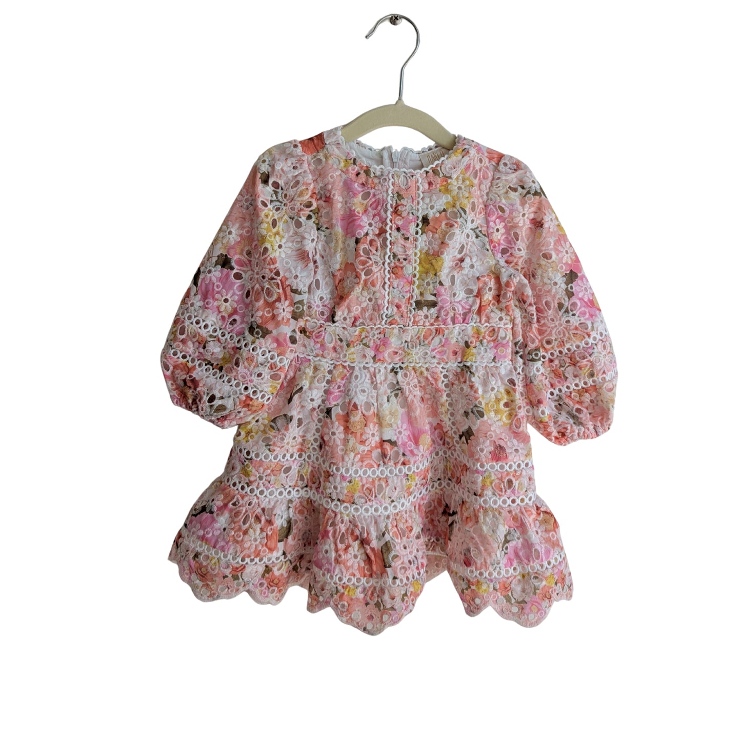 Marlo Baby Bright Floral Embroided Party Dress, Size 18-24 Months