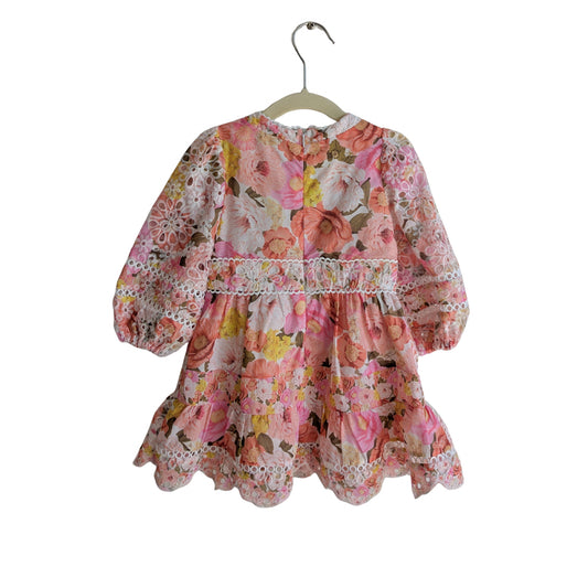 Marlo Baby Bright Floral Embroided Party Dress, Size 18-24 Months