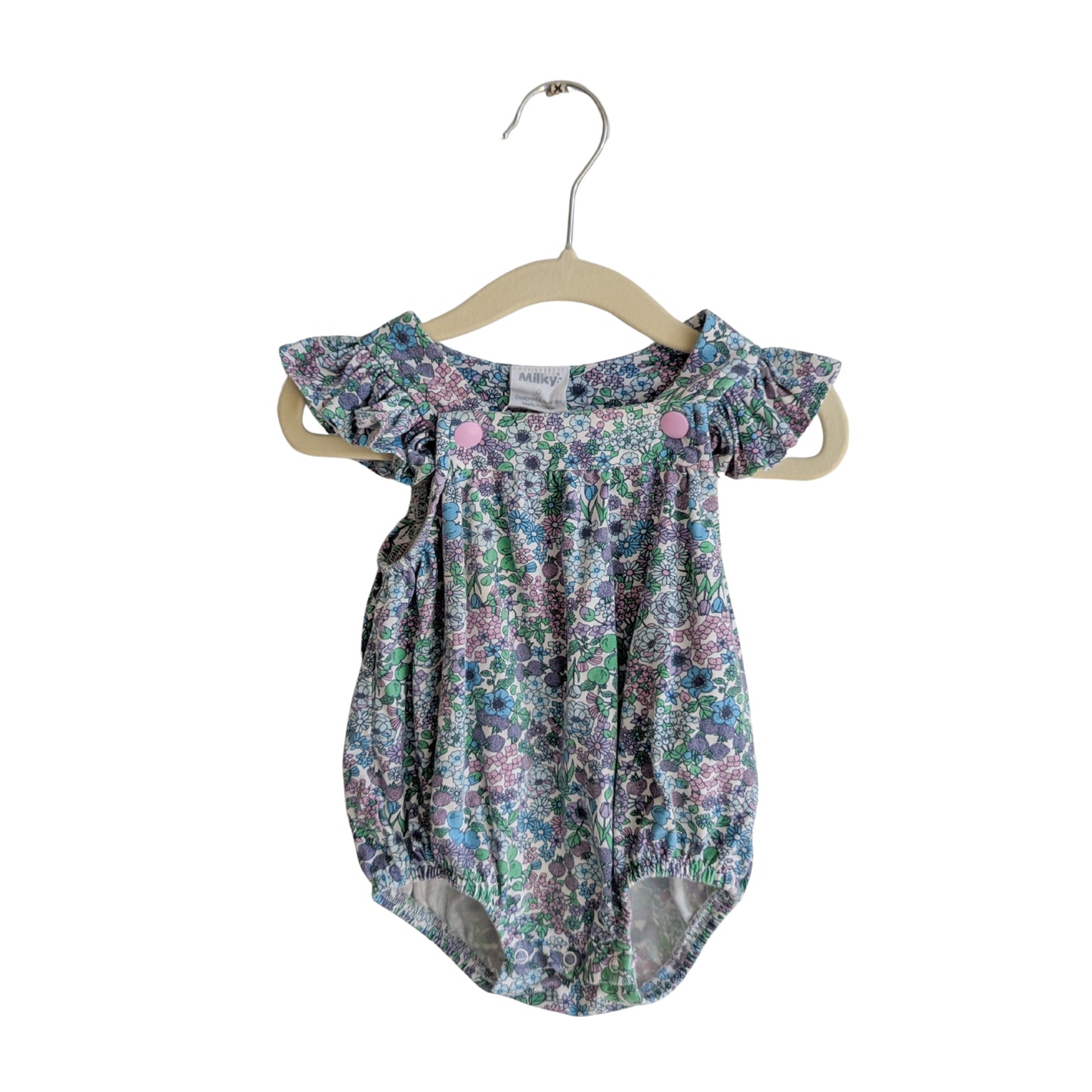 Milky Retro Green Romper, Size 0