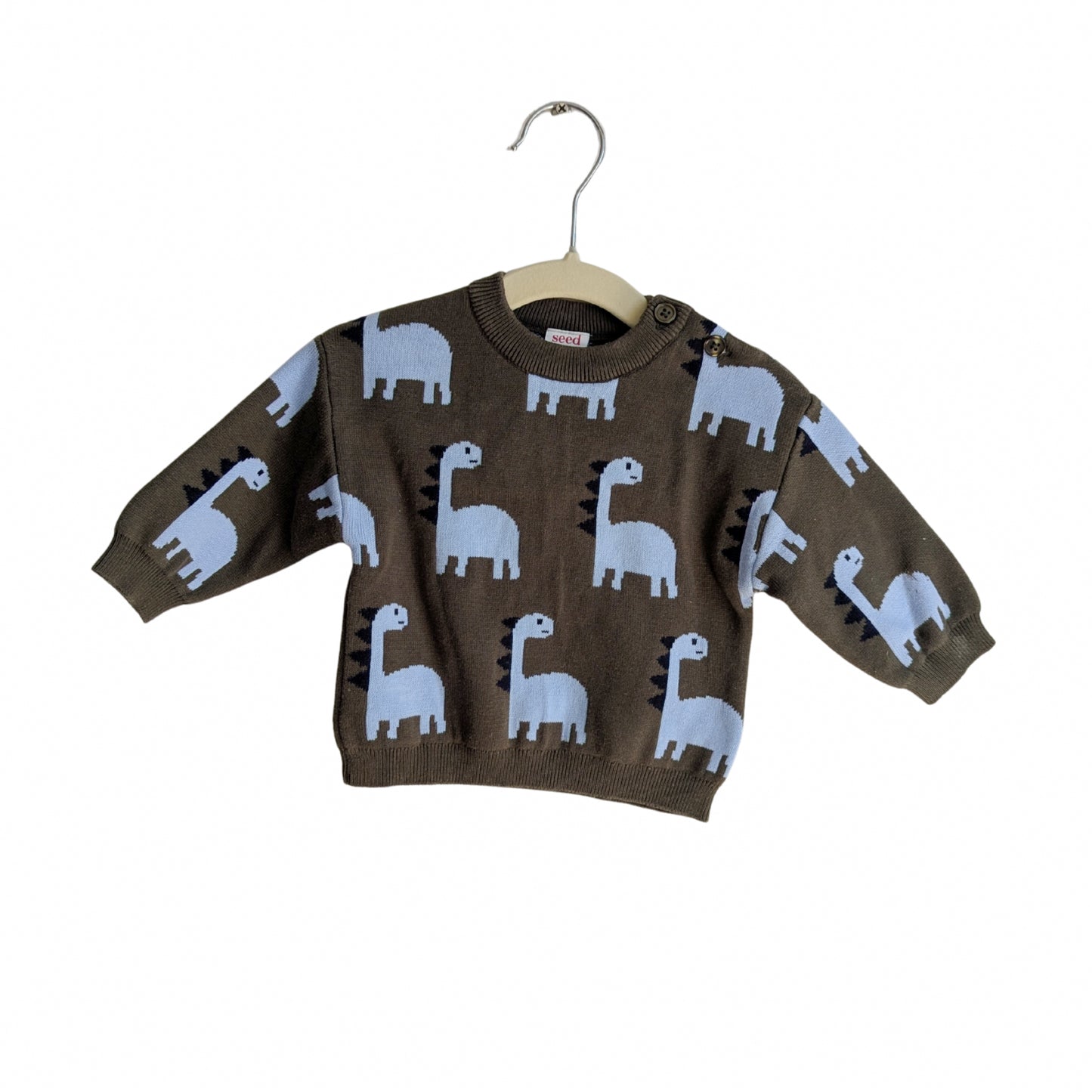 Seed Dinosaur Sweater Green, Size 000