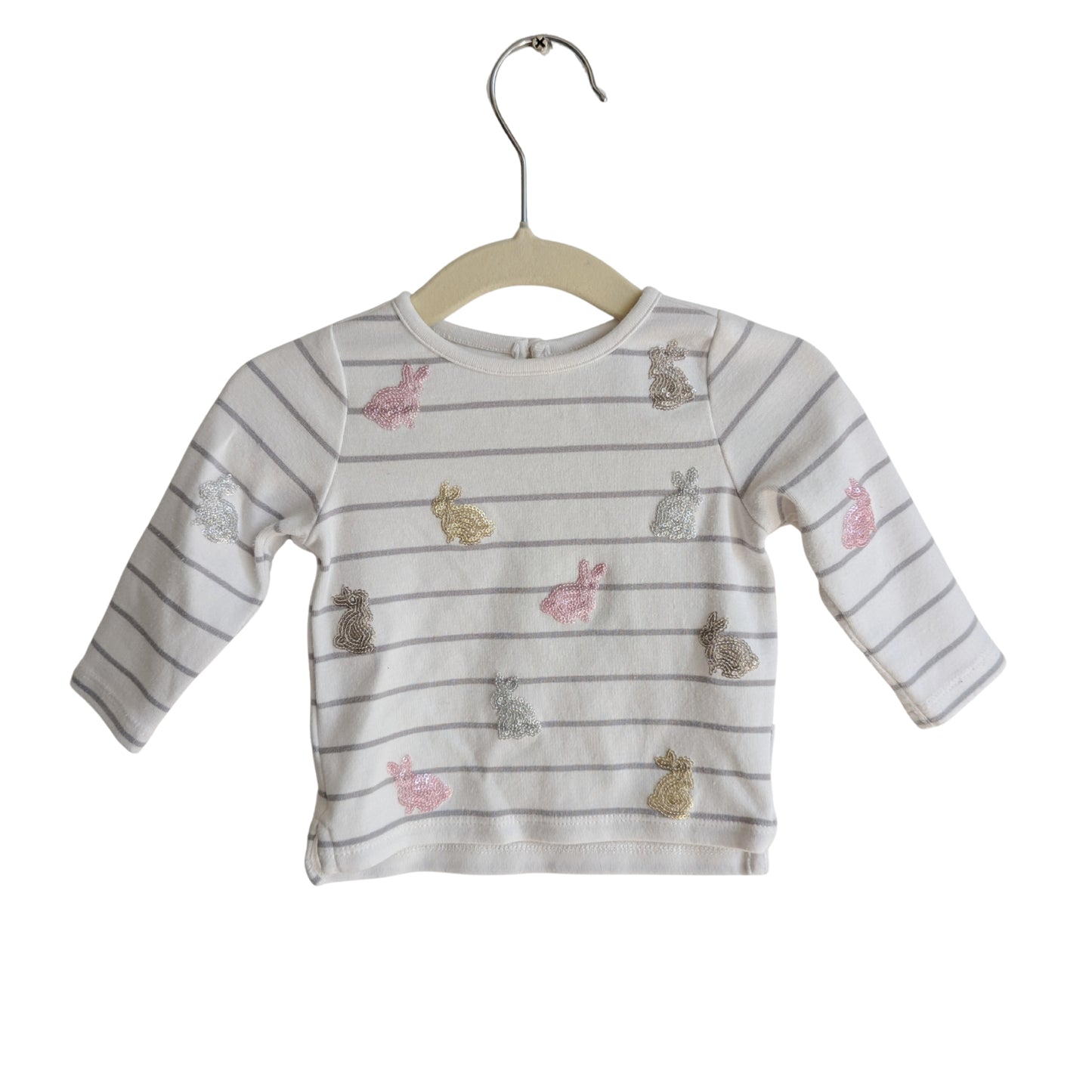 Country Road Striped Bunny Long Top, Size 000