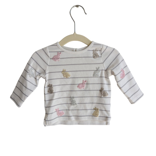 Country Road Striped Bunny Long Top, Size 000