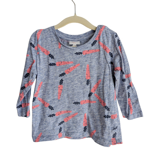 Seed Blue Carrot Long Sleeve Top, Size 2