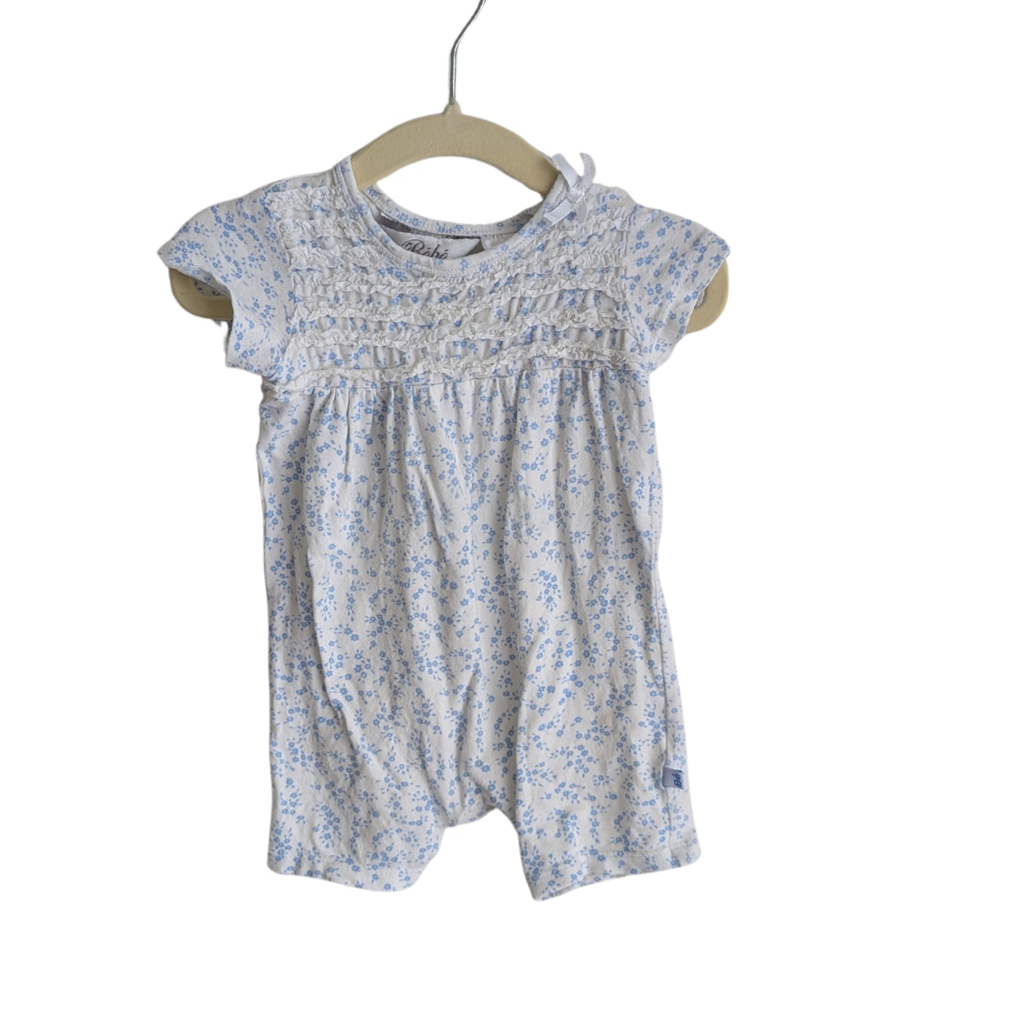 Bebe Blue Frilled Bodysuit, Size 00