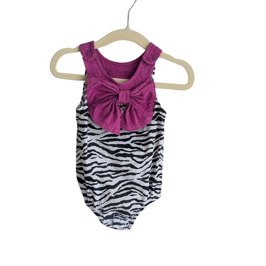 First Impressions Pink Zebra Bodysuit, Size 00