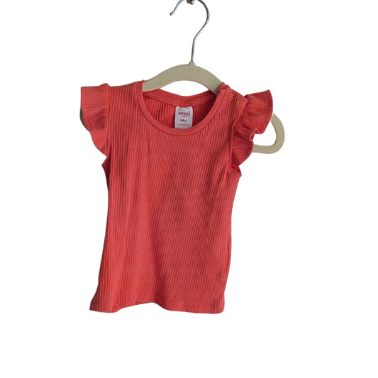 Seed Coral Rib Top, Size 1