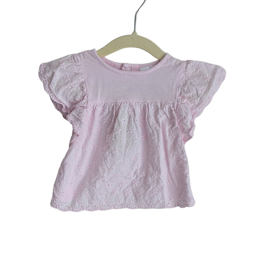 Sprout Pink Embroided Top, Size 000