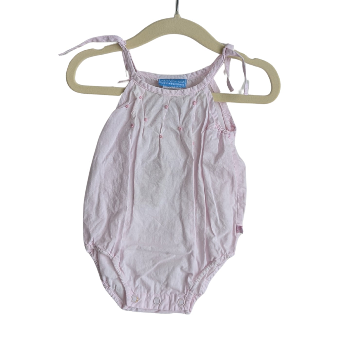 Puddle Ducklings Pink Tie Bodysuit, Size 00
