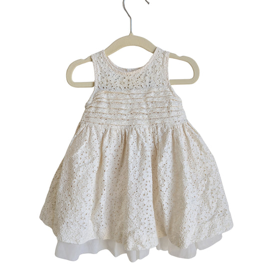 Tiny Little Wonders White Ruched Dress, Size 0