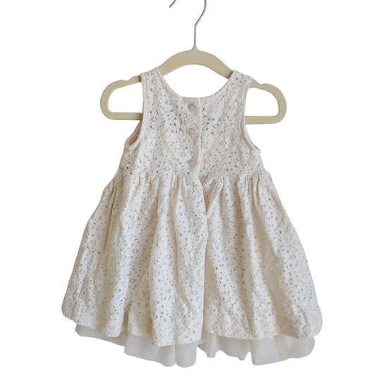 Tiny Little Wonders White Ruched Dress, Size 0