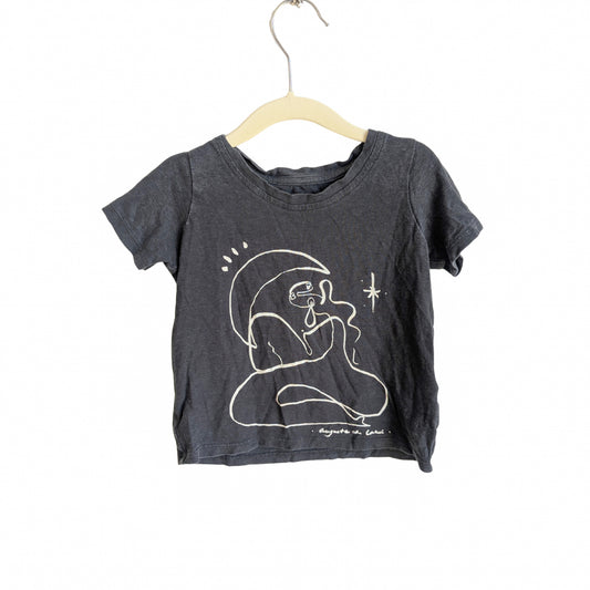 Little Auguste Black Tee, Size 2