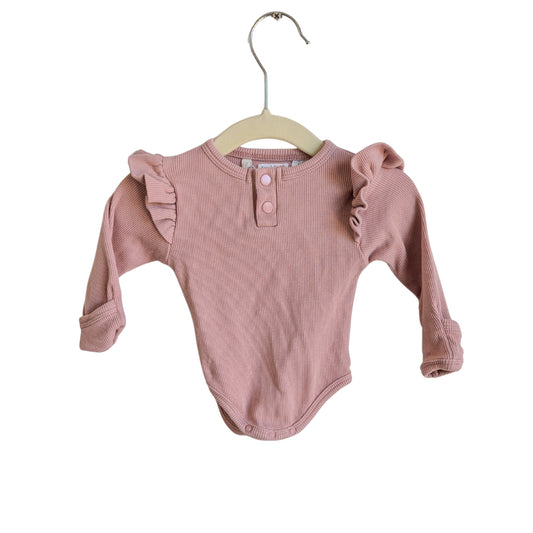 Snuggle Hunny Pink Frilled Bodysuit, Size 000