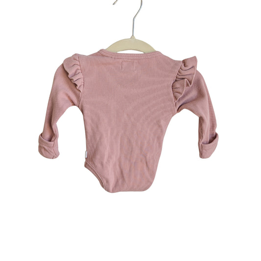 Snuggle Hunny Pink Frilled Bodysuit, Size 000
