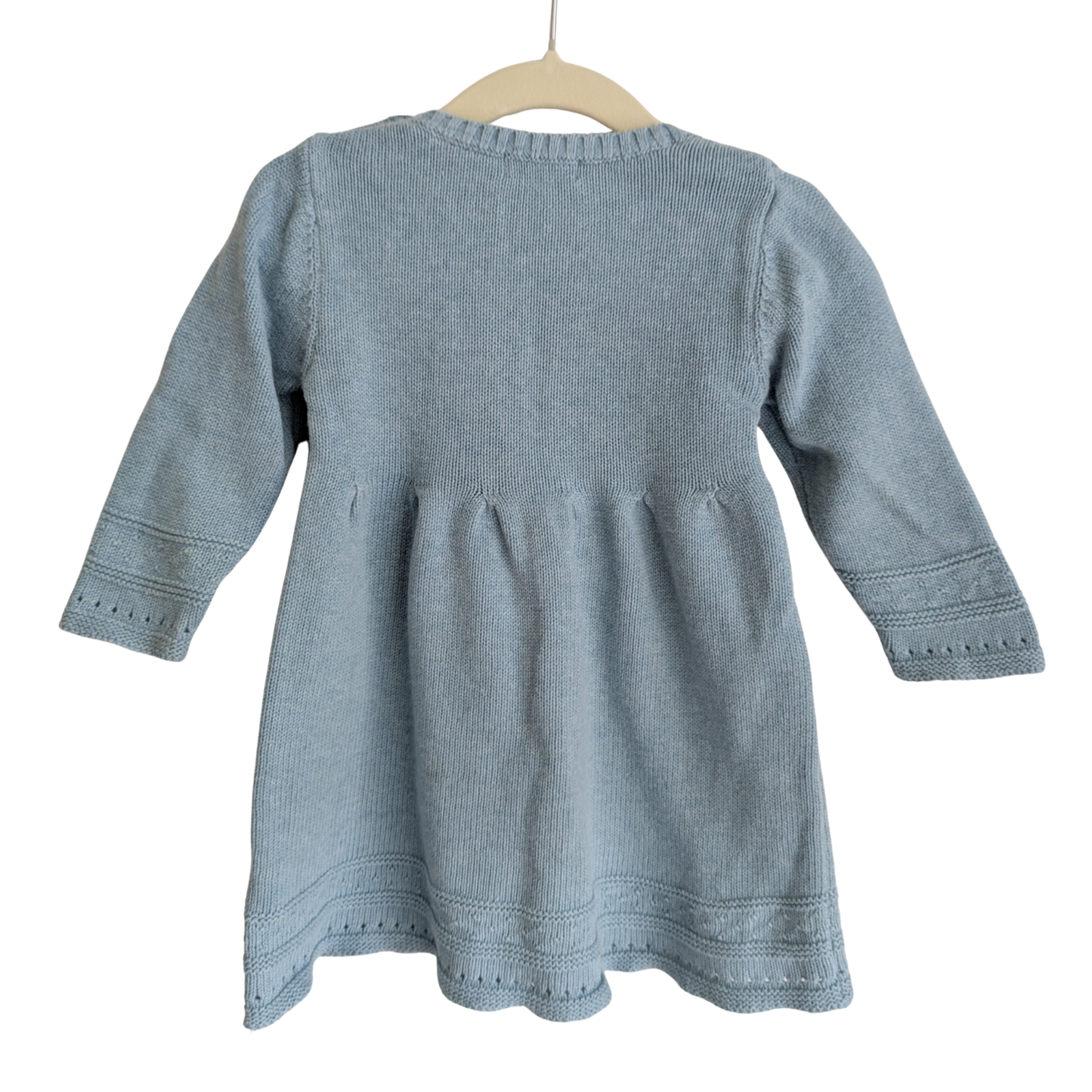 Purebaby Blue Knitted Dress, Size 18 Months