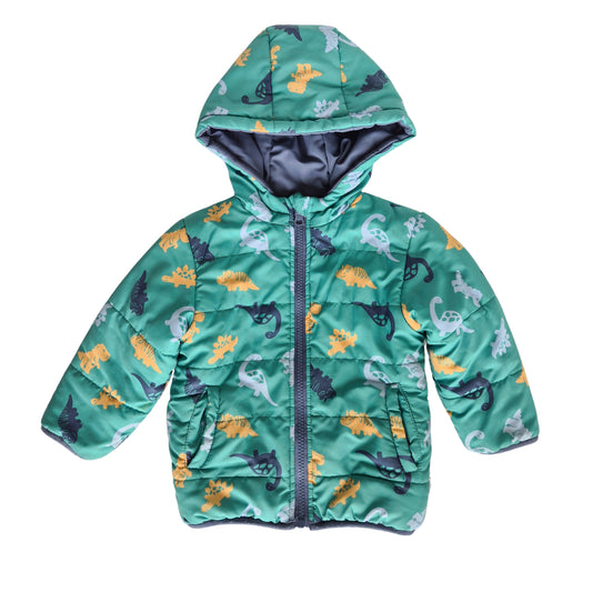 Sprout Green Dino Puffer, Size 2